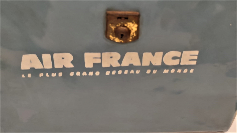 AIR FRANCE LE PLUS GRAND RESEAU DU MONDE MAVİ BEYAZ YAZILI FIRANSIZ HAVA YOLLARI FERMUARLI VİNLEKS SEYEHAT CANTASI