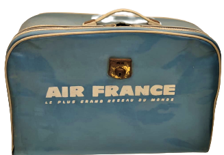 AIR FRANCE LE PLUS GRAND RESEAU DU MONDE MAVİ BEYAZ YAZILI FIRANSIZ HAVA YOLLARI FERMUARLI VİNLEKS SEYEHAT CANTASI