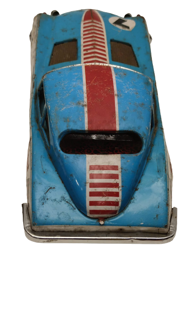 MF 211 TOYS JAGUAR CAR TENEKE SÜRTMELİ YARIŞ ARABASI  MAVİ BEYAZ KIRMIZI ŞERİTLİ ÜZERİ REKLAMLİ 