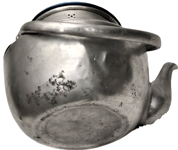 1950 KAMP AVCI JAPAN TİRYAKI CAYDANLIK DÖRT BARDAKLIK İCERSİNDE CAY SÜZGECİ BULUNAN ALİMÜNYUM MİKA TUTMACLI KAPAKLI CAY DEMLİGİ