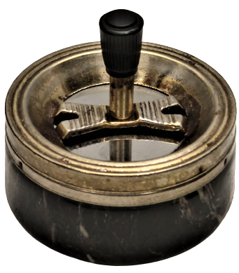 1970 VİNTAGE MASA UZERİ TEPSİ KAPAKLI SİGARALIK MEKANIK CAKMAK FIR FIRLI DÖNER KÜL TABLASI TAM TAKIM 