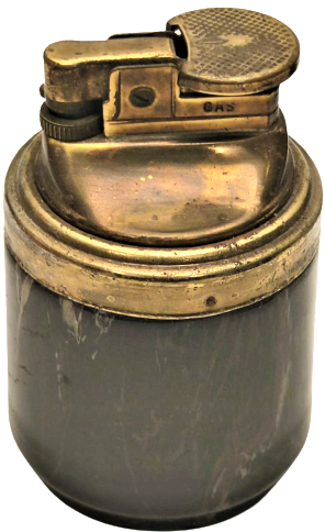 1970 VİNTAGE MASA UZERİ TEPSİ KAPAKLI SİGARALIK MEKANIK CAKMAK FIR FIRLI DÖNER KÜL TABLASI TAM TAKIM 