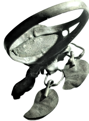 OSMANLI DAMLA  AMBER KEHRİBAR TAŞLI ÜC YAPRAKLI NAZARLIKLI USTA EL İŞİ ÖZEL YAPIM BAYAN YÜZÜK