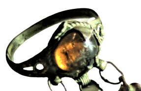 OSMANLI DAMLA  AMBER KEHRİBAR TAŞLI ÜC YAPRAKLI NAZARLIKLI USTA EL İŞİ ÖZEL YAPIM BAYAN YÜZÜK