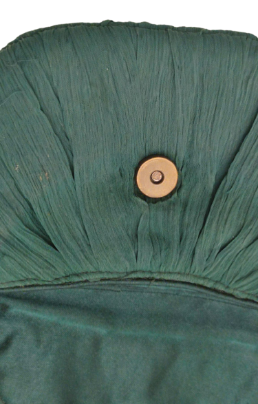 OSMANLI CANTA  EL YAPIM ÜZERİ TEL KIRMA SİM İŞLEMELİ YEŞİL ŞİFON ÜZERİ GECE CANTASI