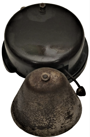 1930 LARIN BOBİNLİ KAMPANA CANLI EV  KAPI ZİLİ KAHVERENGİ  BAKALİT KAPAKLI KASA