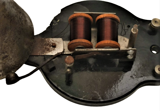 1930 LARIN BOBİNLİ KAMPANA CANLI EV  KAPI ZİLİ KAHVERENGİ  BAKALİT KAPAKLI KASA