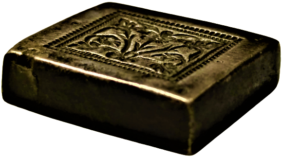 1940 PİRİNCDEN ELDE YAPILMIŞ USTA İŞİ ÜZERİNDE CİCEK DALLARI DESENLERİ ŞEKİLLERİ BULUNAN DÖRT KÖŞELİ KUYUMCU ALTIN İŞLEME ŞEKİLLENDİRME KALIBI