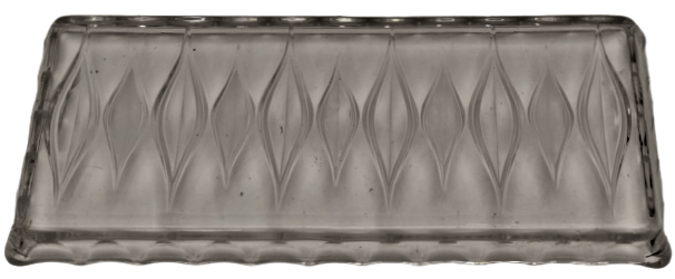 1950 FRANSIZ  BİLLÜR CAMDAN YAPILMIŞ DAMLA DESENLİ CAM TEPSİ DAVETLERDE SUNUM İKRAM İCİN KULLANILAN SADECE TEPSİ GÖNDERİLECEKTİR