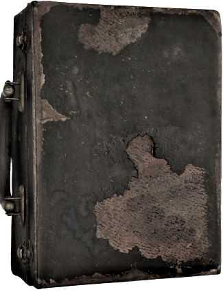 1930 SİYAH RENKLİ DESENLİ KAGIL KAPLI TAHTA DOKTOR MUAYNE CANTAS METAL TAŞIMA KULPLU  İKİ ADET METAL KİLİT SİSTEMLİ  DOKTOR CANTASI