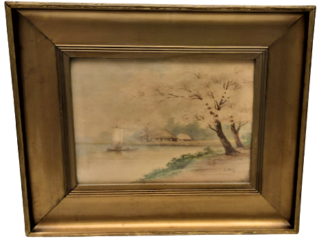 1920 OSMANLI CONSTANTINOPLE MAX FRUCHTERMANN YUKSEK KALDIRIM GALATA  ETİKETLİ JAPON SANATCI SULUBOYA RESİM İMZALI S. NİİMİ ORJİNAL AHŞAP KENDİ CERCEVESİNDE 