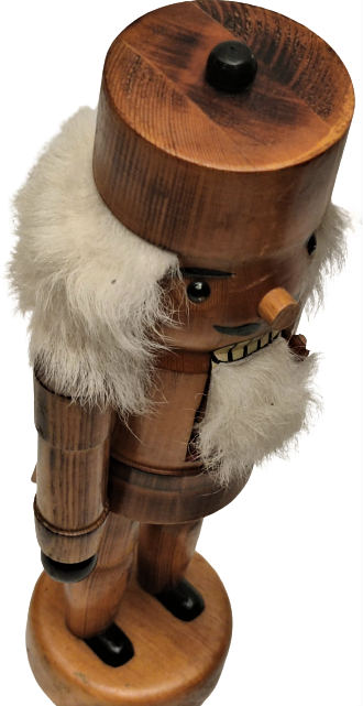 SAKALLI BEYAZ SACLI ŞAPKALI İNGİLİZ LORDU FINDIKKIRAN AHŞAP TAMAMI EL YAPIMI  34 CM BOYUNDA SORUNSUZ