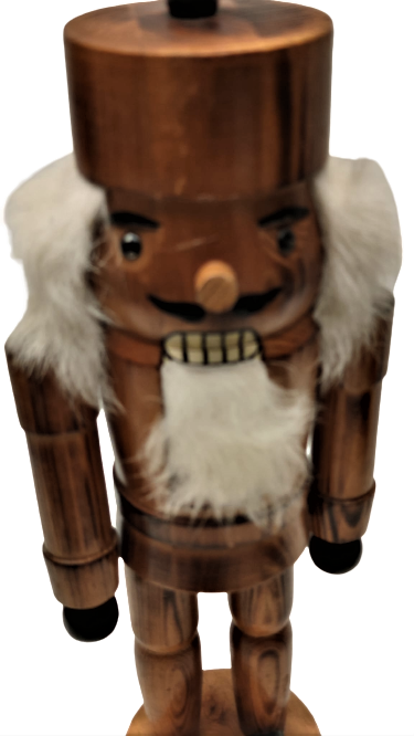 SAKALLI BEYAZ SACLI ŞAPKALI İNGİLİZ LORDU FINDIKKIRAN AHŞAP TAMAMI EL YAPIMI  34 CM BOYUNDA SORUNSUZ