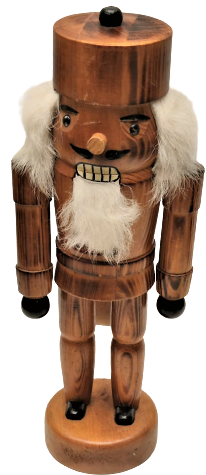 SAKALLI BEYAZ SACLI ŞAPKALI İNGİLİZ LORDU FINDIKKIRAN AHŞAP TAMAMI EL YAPIMI  34 CM BOYUNDA SORUNSUZ