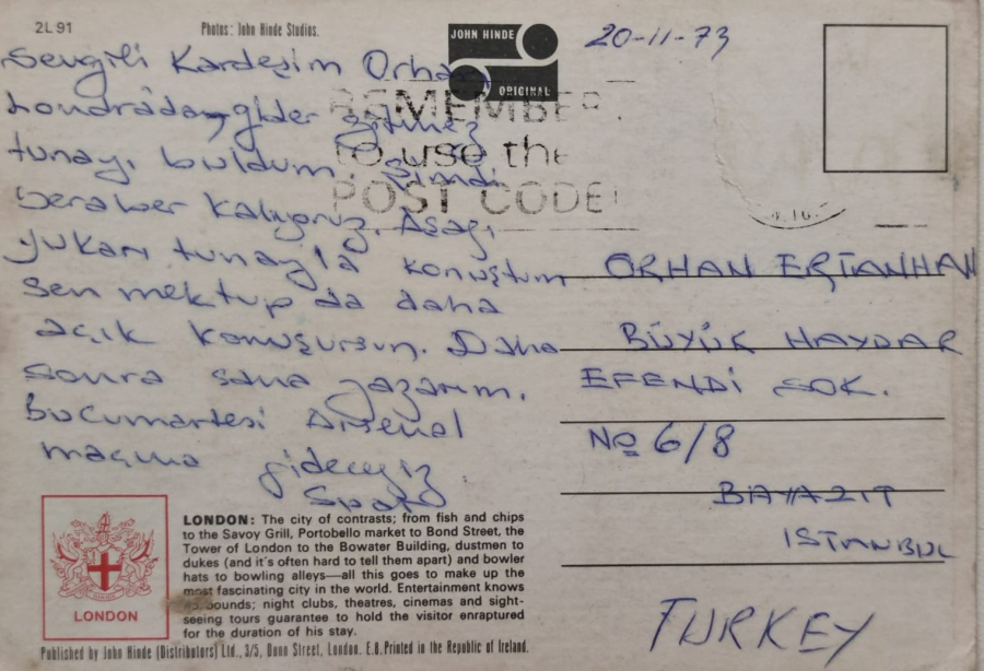 1960 1970 GREETINGS FROM LONDON BASKI PARCALI KARTPOSTAL ARKASI YAZILI POSTADAN GECMİŞ