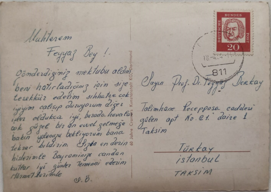 1960 1970 GRUP VON DER GROBER ALPENFAHRT RENKLİ BASKI PARCALI KARTPOSTAL ARKASI YAZILI POSTADAN GECMİŞ