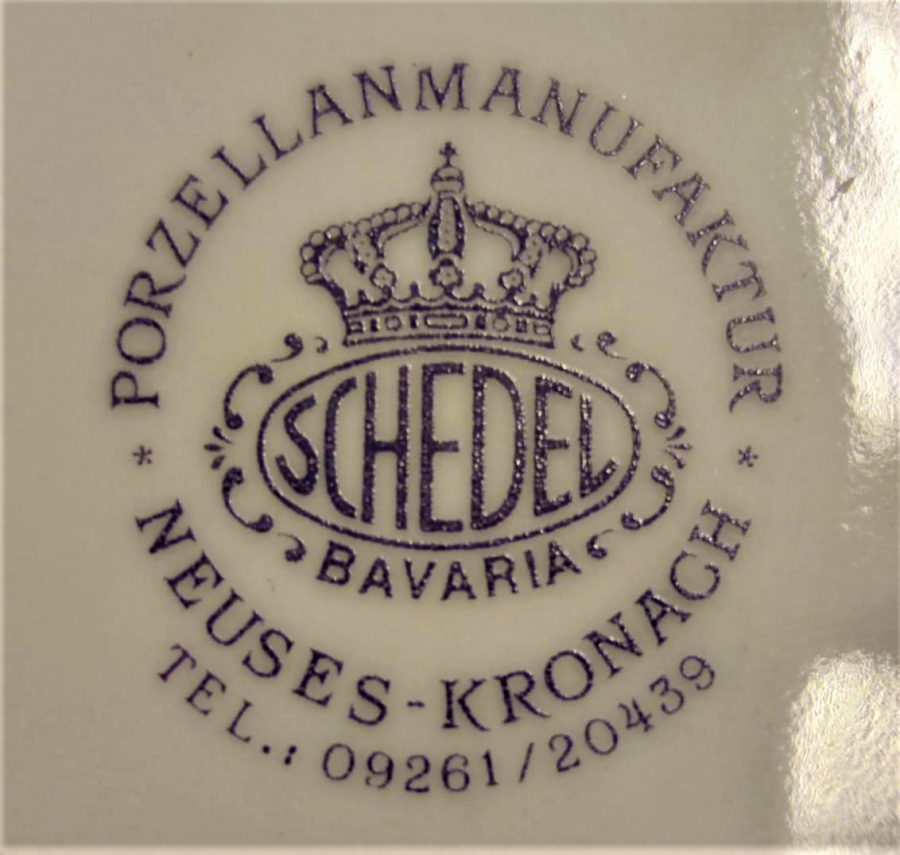 1960 SCHEDEL BAVARIA FROHE WEİHNACHT KOBALT MAVİSİ PORSELEN DUVAR TABAK 20 CM CAP