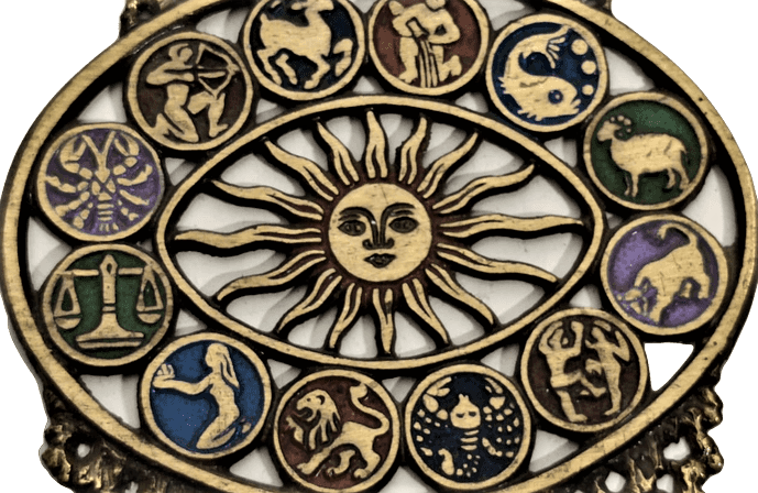 1960 OPPENHEIM İSRAEL PİRİNC 12 BURC ASTROLOJI  VE GÜNEŞ TEMALI BURC HARİTASI 