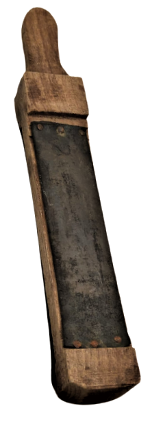 1920 EL YAPIM BERBER MASATI AHŞAP ÜZERİNE  CİFT TARAFLI KÖŞELE CEVRİLİ CELİK USTURA BİLEVLEMEK İÇİN MASAT