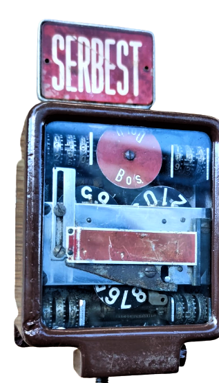 1930 SANWA TAKSİMETRE JAPAN MEKANİK KURMALI TİCARİ TAKSİLERDE KULLANILAN SERBEST BOŞ DOLU GİBİ UYARICI İŞARETLİ