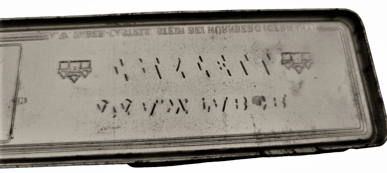 A.W. FABER CASTELL 9000 4H  CİZİM KALEM TENEKE KURSUN KALEM KUTUSU GÖRME ENGELLİLER İÇİN  BRAİLLE ALFABELİ 