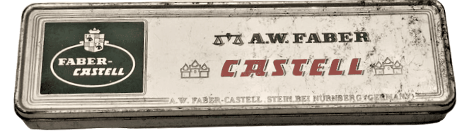 A.W. FABER CASTELL 9000 4H  CİZİM KALEM TENEKE KURSUN KALEM KUTUSU GÖRME ENGELLİLER İÇİN  BRAİLLE ALFABELİ 