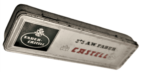 A.W. FABER CASTELL 9000 4H  CİZİM KALEM TENEKE KURSUN KALEM KUTUSU GÖRME ENGELLİLER İÇİN  BRAİLLE ALFABELİ 