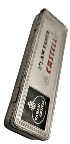 A.W. FABER CASTELL 9000 4H  CİZİM KALEM TENEKE KURSUN KALEM KUTUSU GÖRME ENGELLİLER İÇİN  BRAİLLE ALFABELİ 