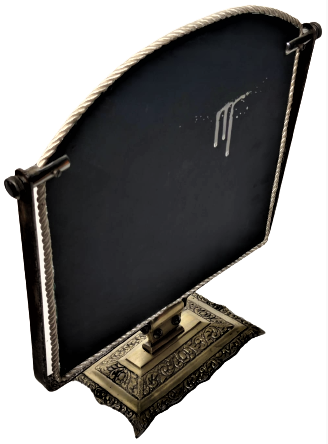 OSMANLI PİRİNC METAL AYAKLI OYNAR  HAREKETLİ GÖVDE VEYA DUVARA ASILABİLEN TUVALET VE MASA AYNASI