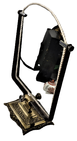 OSMANLI PİRİNC METAL AYAKLI OYNAR  HAREKETLİ GÖVDE VEYA DUVARA ASILABİLEN TUVALET VE MASA AYNASI