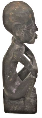 1950 AHŞAP TEK PARCA AGACDAN EL YAPIMI DÜŞÜNEN  AFRİKALI KÖLE TEMASI