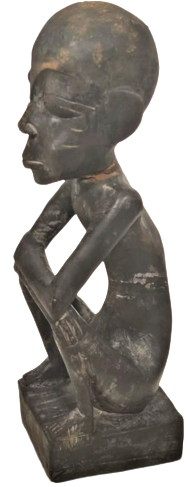 1950 AHŞAP TEK PARCA AGACDAN EL YAPIMI DÜŞÜNEN  AFRİKALI KÖLE TEMASI