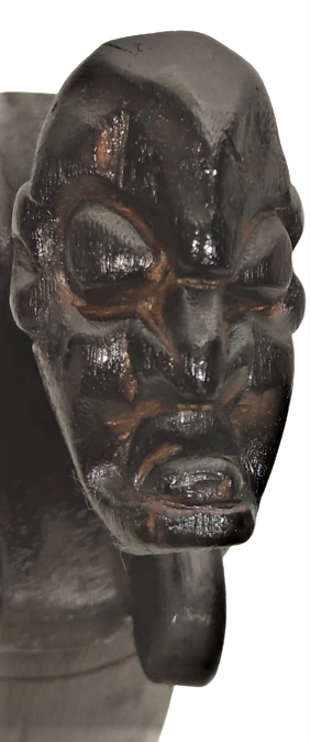 1960 AHŞAP EL YAPIMI NÖBETCİ KÖLE KUTUNUN İÇERSİNDEKİLERİ KORUYAN KOLLAYAN  KAPAGI KAPATAN TEMALI KÖLE AFRİKALI FİGÜR