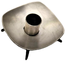 GÜMÜŞ KAPLAMA UFAK AYAKLI KARE FORMDA  MASA ÜZERİ MUMLUK İSVİVRE MALI