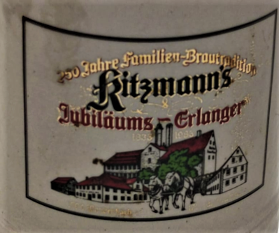 RİTZMANN BEER DEKORATİF KULP VE  KAPAKLI SERAMİK ALMAN TANKART BİRA KUPASI