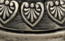 1970 TEKLİ KAİDELİ CİFT BAŞLI EJDERHA OLAN PİRİNC ÜZERİ  GÜMÜŞ KAPLAMA  ÜZERİ İŞLEMELİ TEKLİ ŞAMDAN 