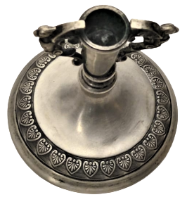 1970 TEKLİ KAİDELİ CİFT BAŞLI EJDERHA OLAN PİRİNC ÜZERİ  GÜMÜŞ KAPLAMA  ÜZERİ İŞLEMELİ TEKLİ ŞAMDAN 