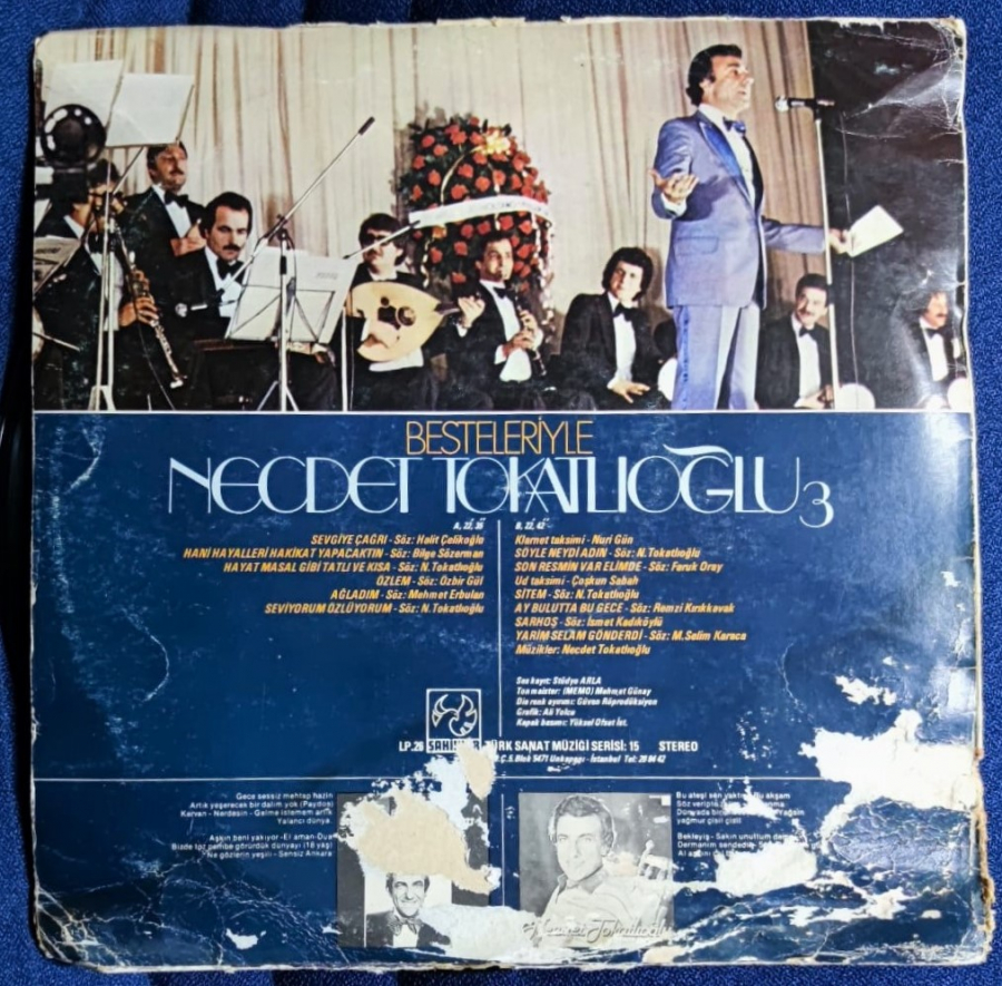 NECDET  TOKATLIOĞLU 3 BESTELERİYLE ORJINAL DÖNEM BASKI LOMPLEY UZUN CALAR PLAK ŞAHİNLER