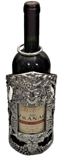 1960 FRANSIZ İCERSİNE ŞARAP ŞİŞESİ KOYULARAK SUNUM İKRAM YAPILAN MUHAFAZA KABİ ÜZERİ ÜZÜM DESENLİ