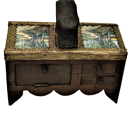 1960 İSTANBUL İŞİ EL YAPIM UFAK BOYDA YAPILMIŞ SEYYAR AYAKKABI BOYACISI BOYA SANDIGI DEKORATİF KOLEKSİYON