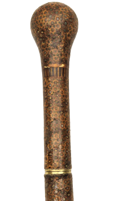 1950 ÜC PARCADAN OLUŞAN SÖKÜLÜP TAKILAN PARCALI BASTON ÜZERİ KOMLE MARKUTERİ CALIŞMA TOKMAK TUTACLI ASA