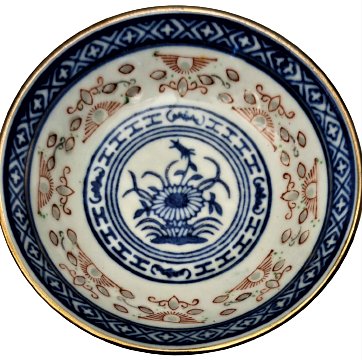 CİN YEMEK KÜLTÜRÜ CORBA SERVİS TAKIMI PORSELEN ÜZERİ CİN CİCEKLİ ON PARCA