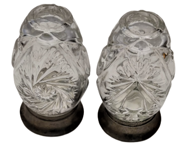 OSMANLI PAZARINA FRANSADA YAPIMIŞ İKİ ADET KESME KRISTAL KAPAKLAR BAG RIHDAN TOZU SAKLAMA KABI