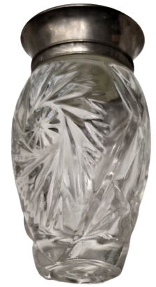 OSMANLI PAZARINA FRANSADA YAPIMIŞ İKİ ADET KESME KRISTAL KAPAKLAR BAG RIHDAN TOZU SAKLAMA KABI