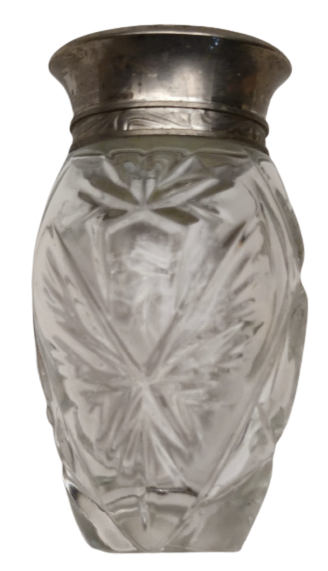 OSMANLI PAZARINA FRANSADA YAPIMIŞ İKİ ADET KESME KRISTAL KAPAKLAR BAG RIHDAN TOZU SAKLAMA KABI