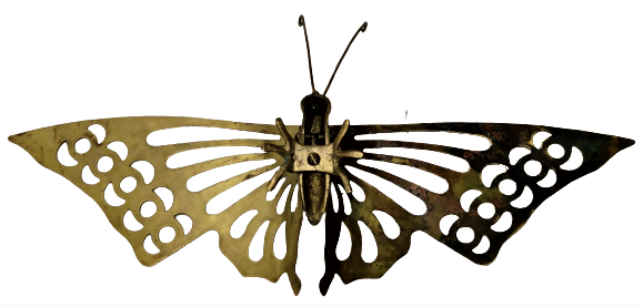 PİRİNC TESTERE EL İŞCİLİKLİ  USTA İŞİ YAPIM KANATLARI ACIK KELEBEK FİGÜRÜ