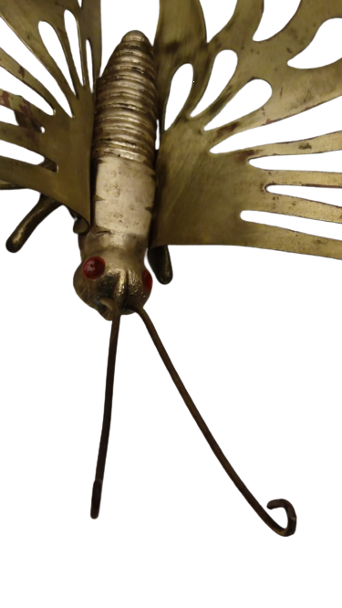 PİRİNC TESTERE EL İŞCİLİKLİ  USTA İŞİ YAPIM KANATLARI ACIK KELEBEK FİGÜRÜ