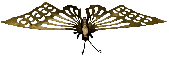 PİRİNC TESTERE EL İŞCİLİKLİ  USTA İŞİ YAPIM KANATLARI ACIK KELEBEK FİGÜRÜ