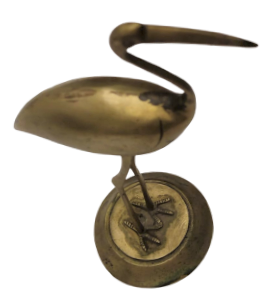 PİRİNC  USTA TESVİYE İŞİ ÖZEL TASARIM  YUVARLAK PİRİNC KAİDELİ LEYLEK FİGÜRÜ 