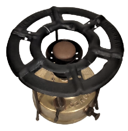 1940 PİRİNC ÜC AYAKLI YERLİ  YAPIM TÜRK MALI PİRİNC GÖVDELİ  POMPALI ÖZKÜR GAZ OCAGI 